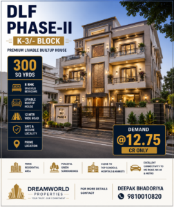 LIVABLE 300SQ.YD BUILT-UP HOUSE FOR SALE | DLF PHASE-II, GURGAON@9810010820